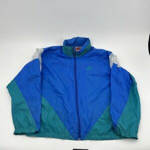 Vintage 80s Nike Track Jacket Windbreaker Mens M Colorblock Hoodie Full Zip